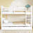 Full over Full Bunk Bed with Twin Size Trundle and Ladder, Solid Pine Frame, Slat Kit Included, No Box Spring Needed