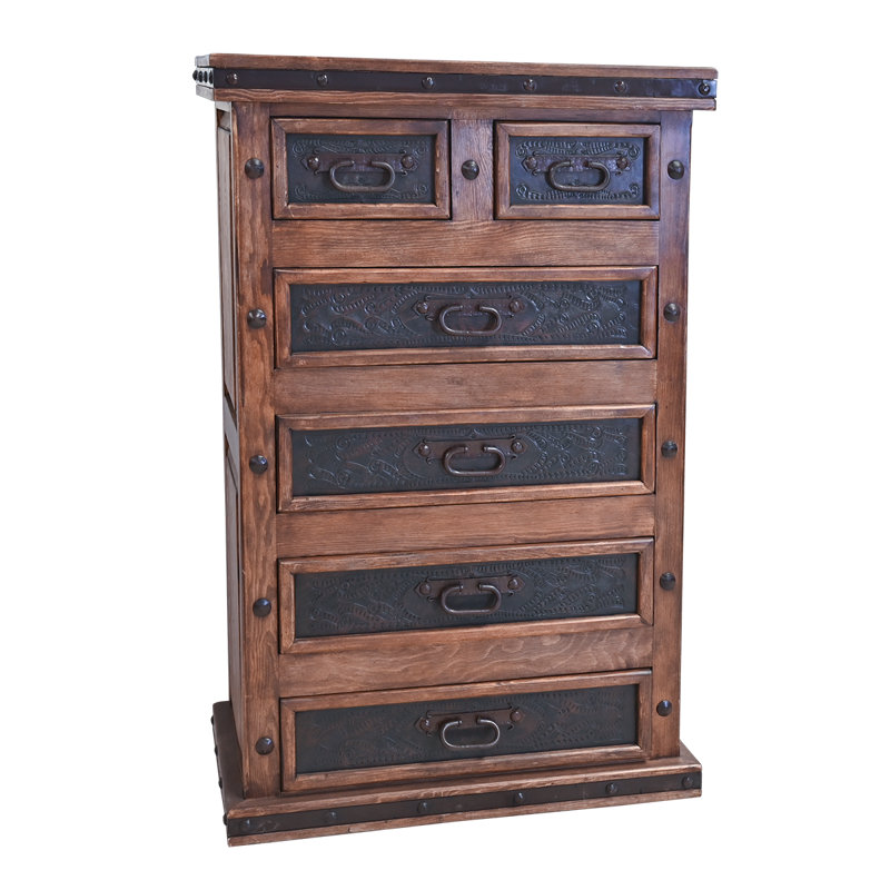 Sierra Forge Hand-Tooled Copper 5-Drawer Chest