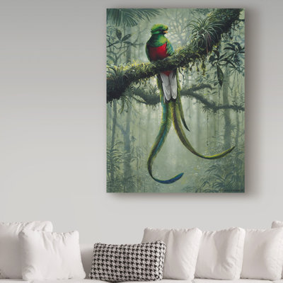 Yand «Resplendent Quetzal 2», reproduction de peinture acrylique sur toile tendue