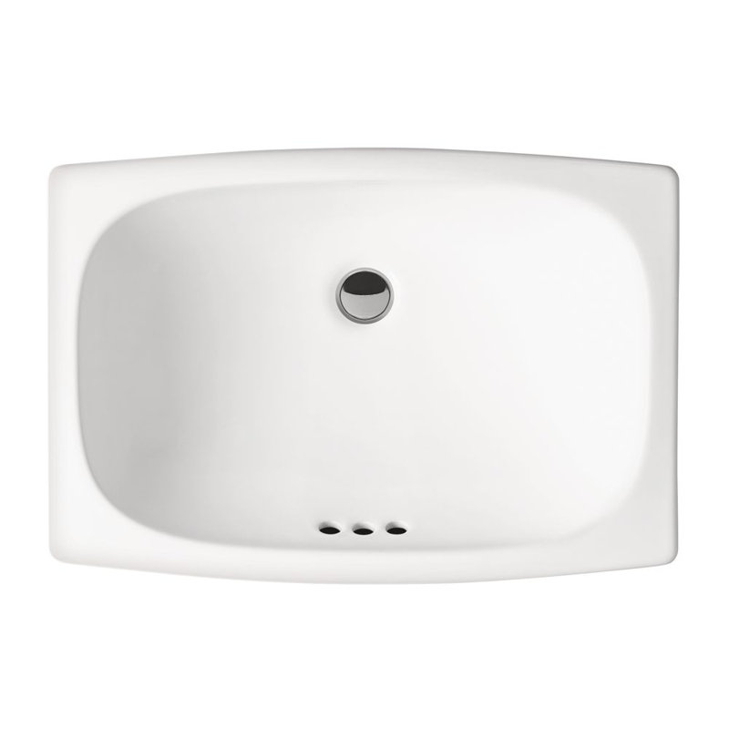Stinson Ceramic Rectangular Drop-In Bathroom Sink with Overflow, White