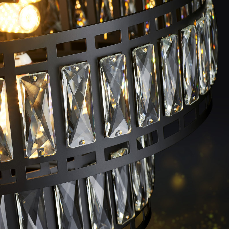 Lustre moderne en cristal, 8 lumières, H 10 po x l 23,6 po x P 23,6 po