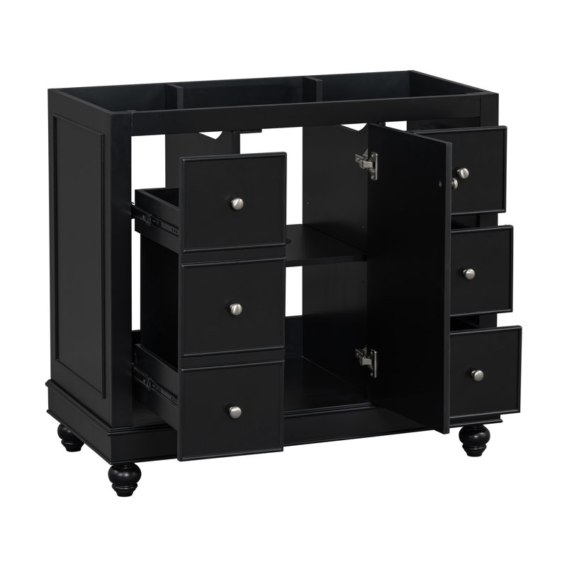 [Cabinet seulement] Meuble-lavabo noir de 36 po (lavabo non inclus)