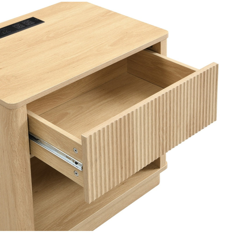 Table de chevet avec prise et port USB Charging
