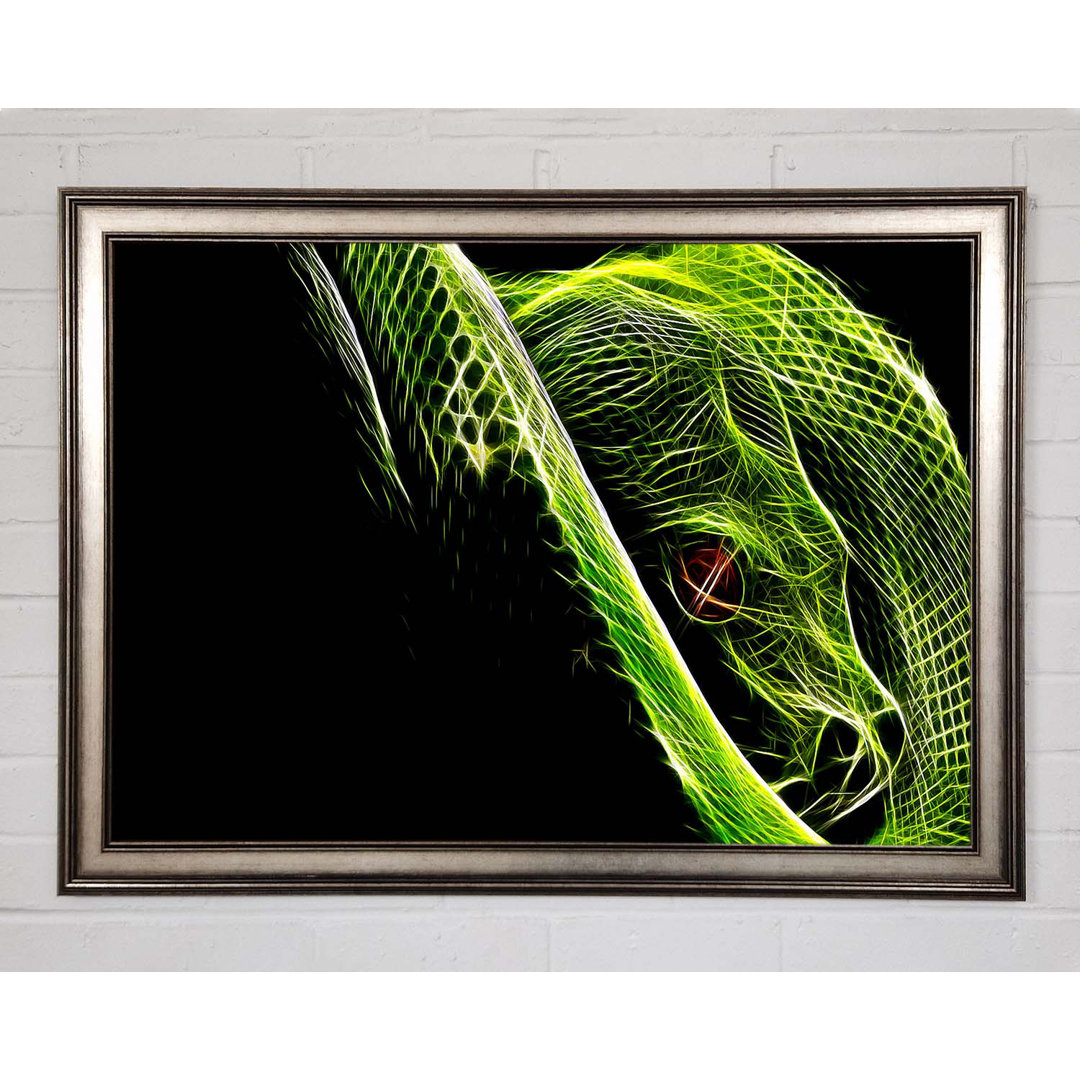 Green Blaze Snake - Einzelner Bilderrahmen Kunstdrucke