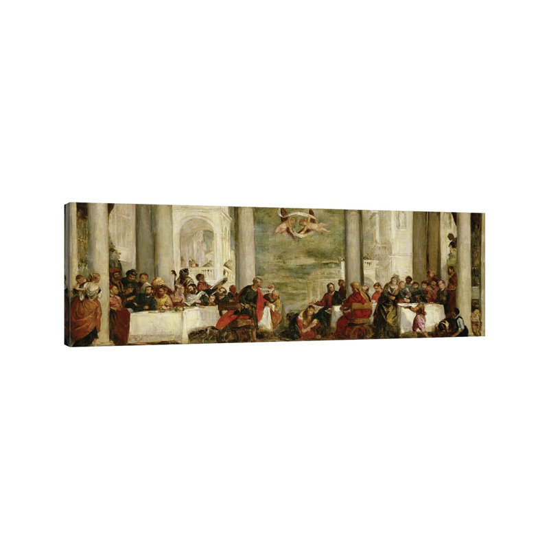 The Meal At The House Of Simon The Pharisee, After A Painting By Veronese, 1860 by Berthe Morisot - Wrapped Canvas Panoramic Painting