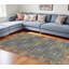 Tapis floral bleu et beige tissé à la main Doletha-519520992