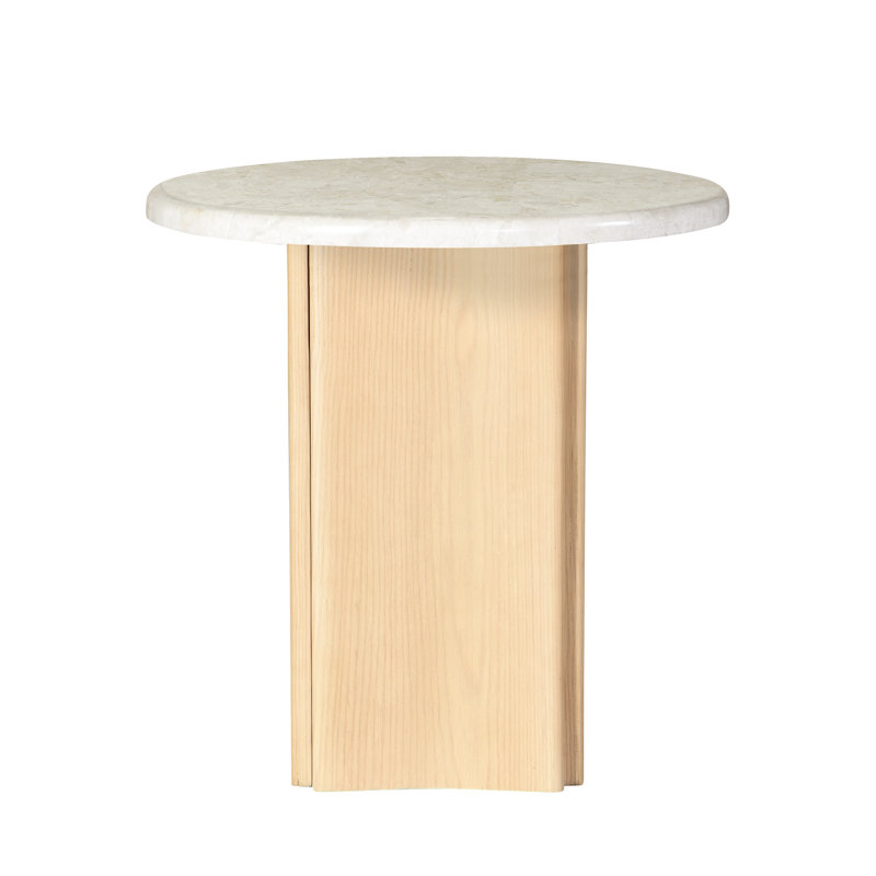 Table de bout avec plateau en marbre et finition en chêne épais de 32 mm, fabrication en résine, capacité de poids de 40 lb, plateau de 24 pouces dans toutes les dimensions, base courbée en bois, placage, limite