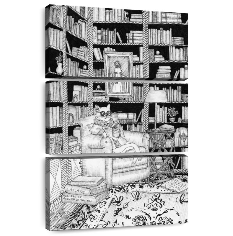 Brampt The Cat's Library, 65" H x 42" W
