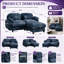 Canapé d'angle modulaire Elarquess Cloud pour 2 personnes avec pouf amovible, assise profonde en chenille, coussins en mousse haute densité et ressorts, 2 petits coussins lombaires-748610033
