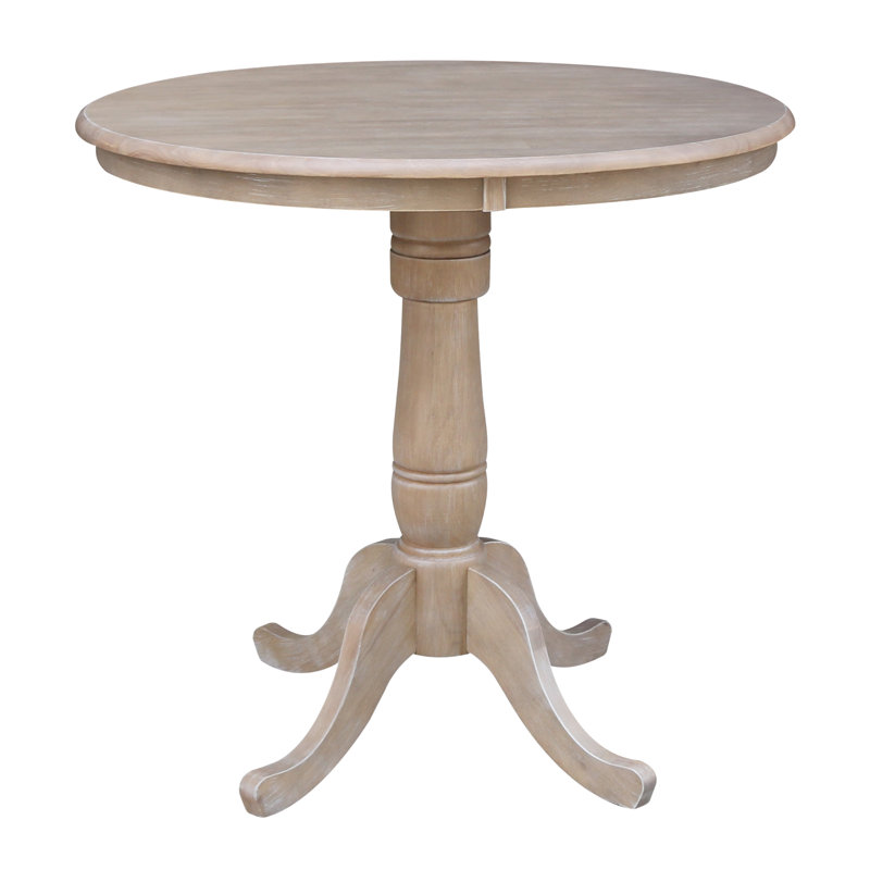 Mosteller Solid Wood Dining Table, Washed Gray Taupe, 36" H x 36" W x 36" D