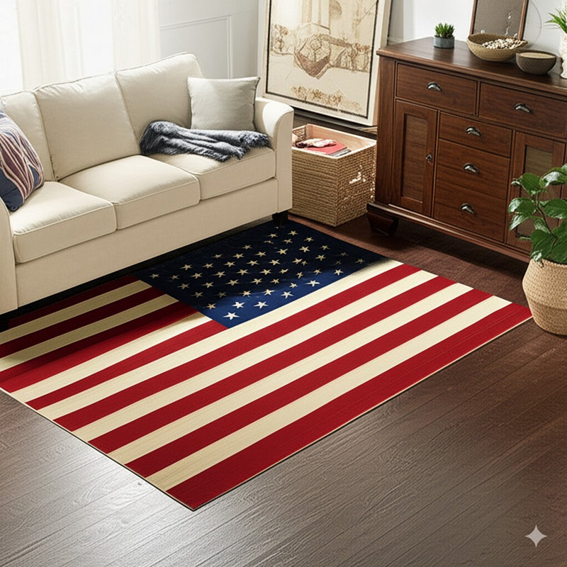 5x8 Coral Flat Weave Wool Stars Stripes Motif Geometric Modern Contemporary Carpet Rug