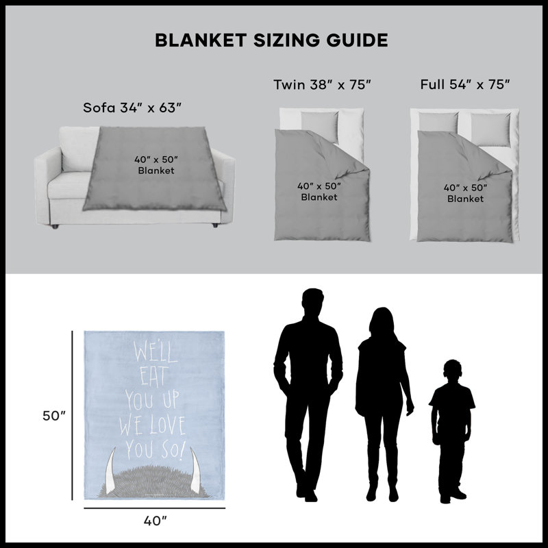 Warner Bros. Where the Wild Things Are Love you So Silk Touch Throw Blanket 40x50 Inches