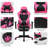 Inbox Zero Adjustable Reclining Faux Leather PC & Racing Game Chair with Footrest-1885298269