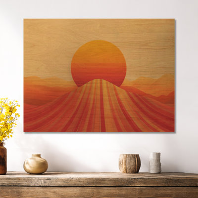 Décoration murale en bois Mid-Century Sunset Stripes of the Seventies II