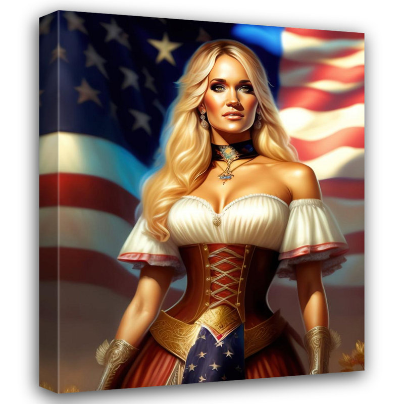 «Country Music Carrie Underwood» par Stephen Chambers - photographie sur toile tendue, H 18 po x l 15 po x P 1,5 po