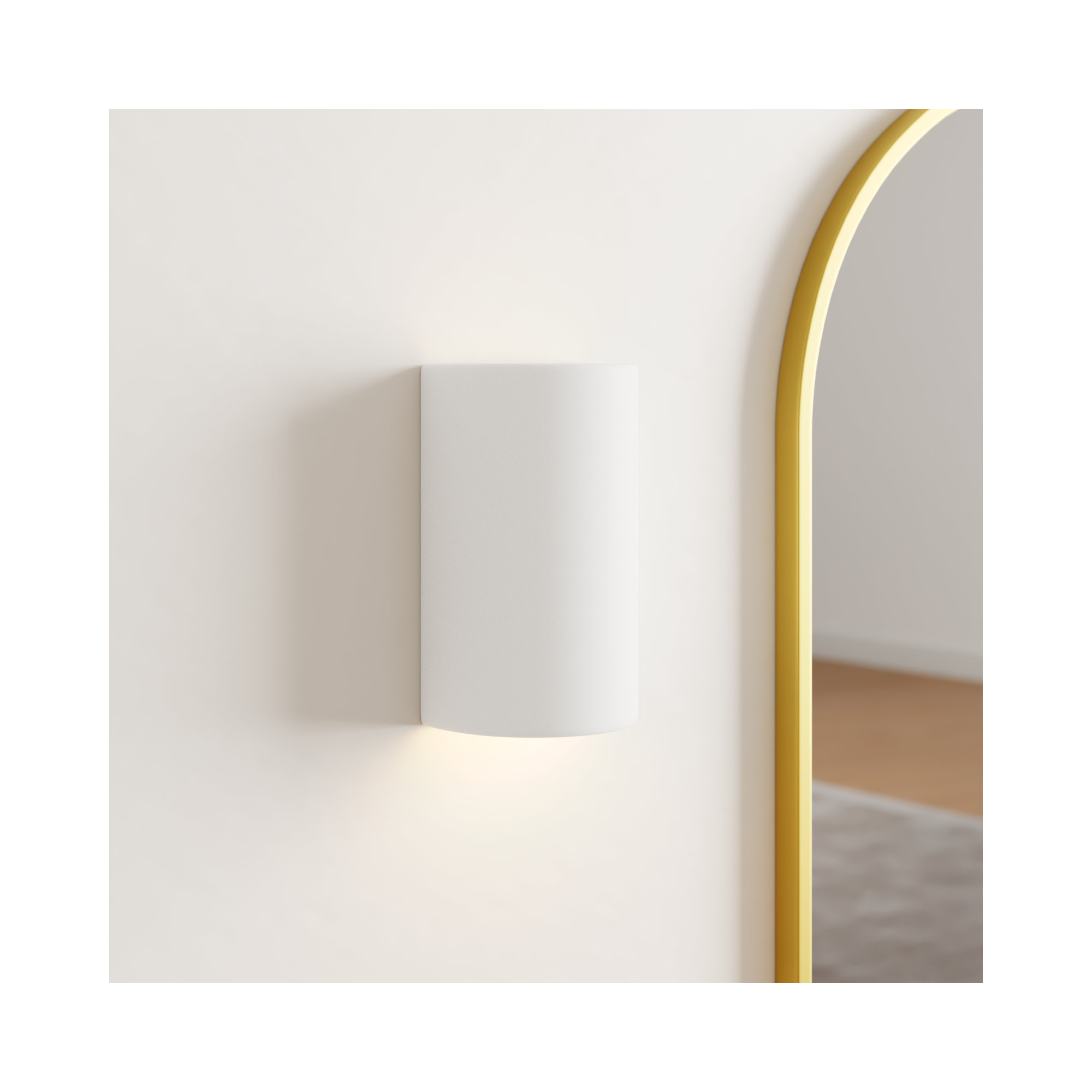 Pacursa Ceramic Dimmable Flush Mounted Sconce, Muted Yellow, 9.5" H x 5.75" W x 4.5" D, Incandescent (Not included)