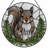 7.8"H Squirrel Fern Stained Glass Window Panel-1163592136