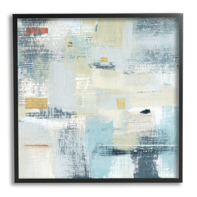 «Woven Stroke Abstraction Blue Beige Blend» par Susan Jill - Peinture