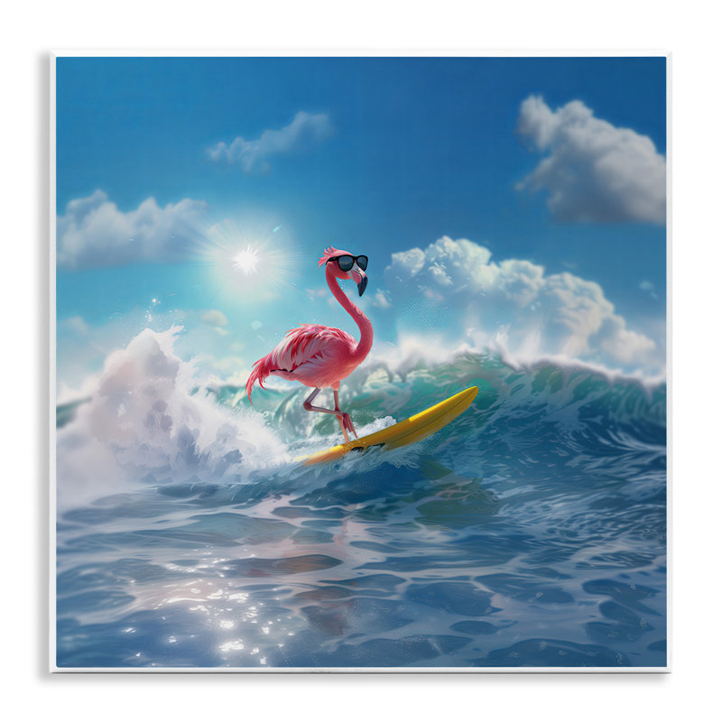 «Flamingo Surfing White Caps» par Jim Baldwin