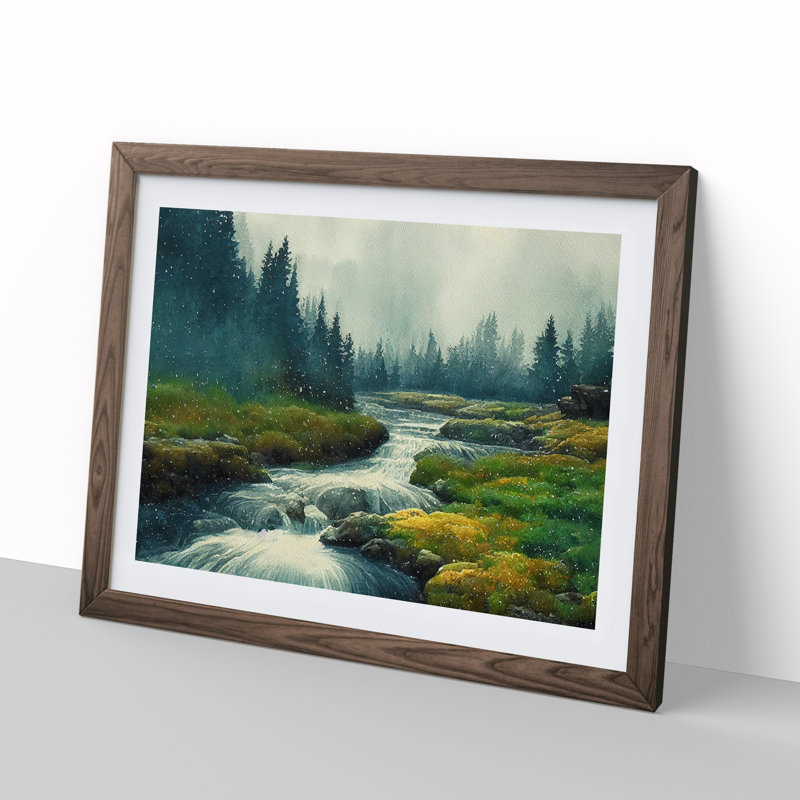 Forest Steam Vol.2 - Framed Print, 34cm H x 46cm W x 2cm D, Walnut Framed