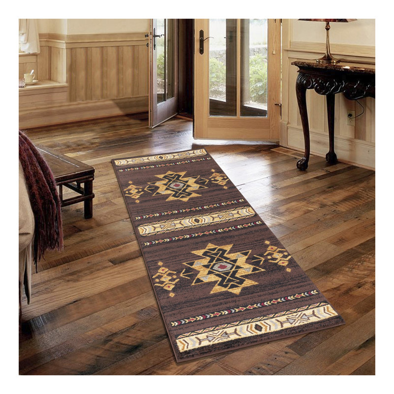 Tribes GC_YLS4005 Brown Southwest Area Rug, Rectangle 2' x 3'