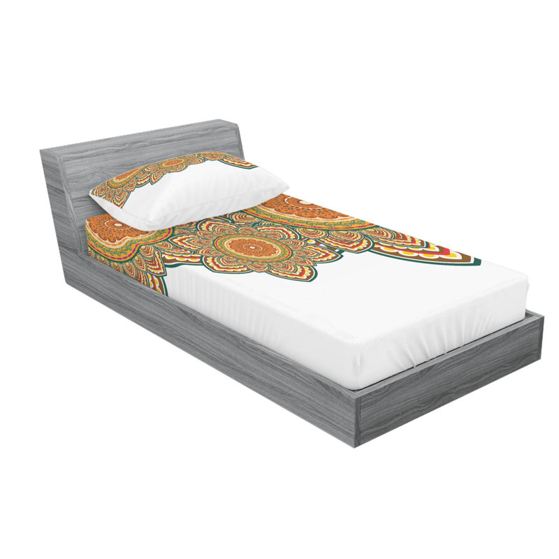 Microfiber Paisley Sheet Set, Twin XL Sheet Set with Fitted Sheet, Paisley