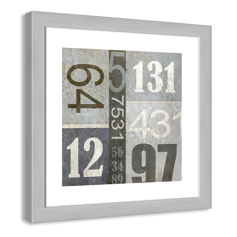 Art numérique encadré, H 16 po x l 16 po x P 0,6 po, Encadré plat argent