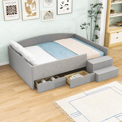 Upholstered Daybed with Storage Drawers
