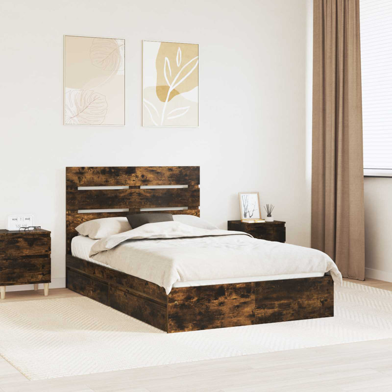 Bed, Smoked Oak, Double (4'6)