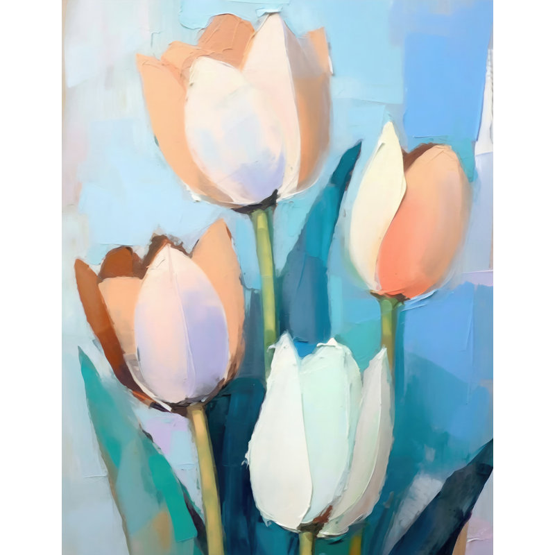 "Tulipes 5" sur toile, H 18 po x l 15 po
