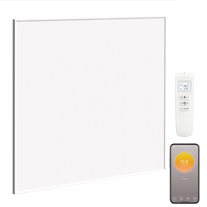 HOMCOM Electric Panel, Wall Mounted Space Heater with Adjustable Thermostat, 1774 BTUs, 2.3 Amps