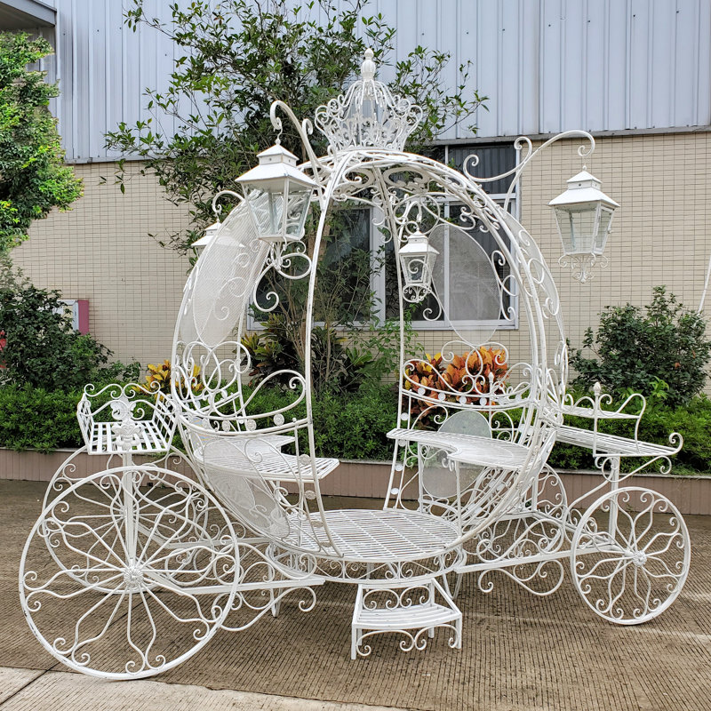 Grand chariot cendrillon rond luciana, Blanc