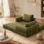 Canapé-lit convertible, canapé de plancher pliable avec velours côtelé et coussins, multifonctionnel pour le salon et la chambre à coucher, vert