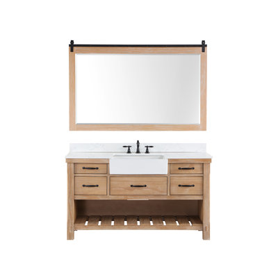 Villareal 60'' Single Bathroom Vanity with Stone Top