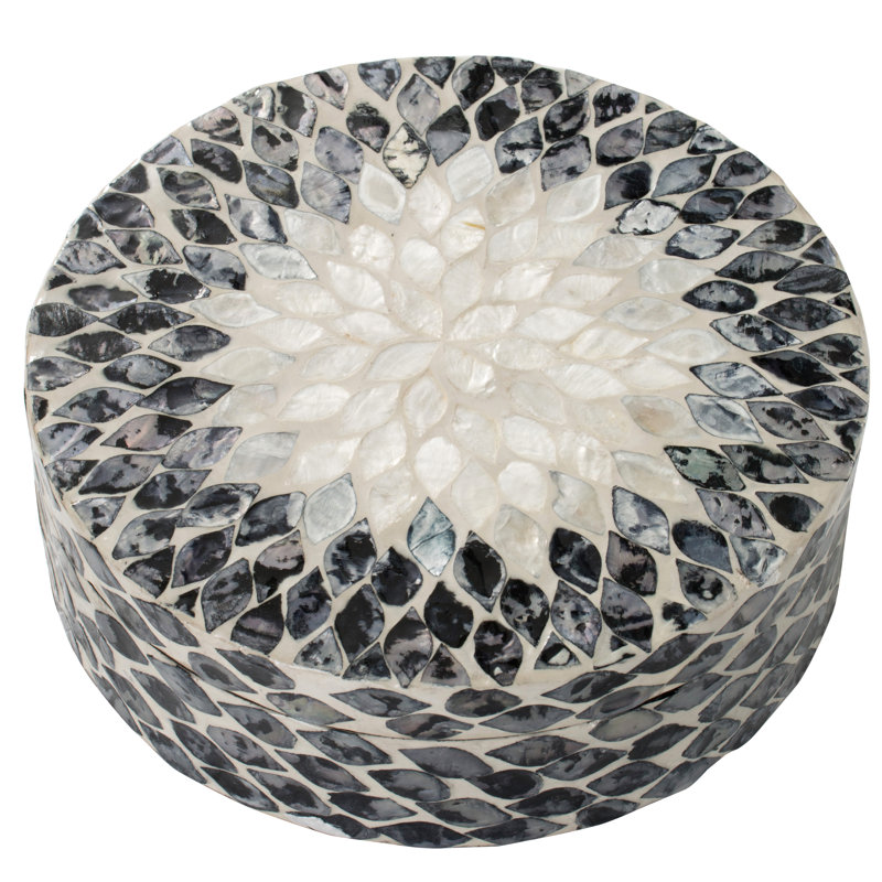 Glamour rétro Callender 10 po, boîte décorative - noir perle, perle