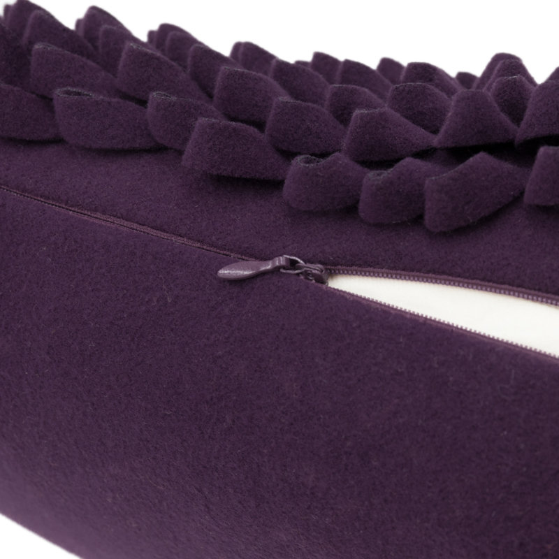  Rectangular Accent Pillow Cover Embroidered Throw Pillow Case Simulation Applique Cushion Cover, Purple - Wool