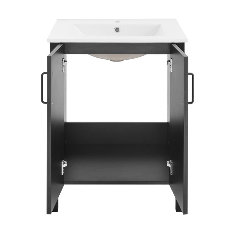 Meuble-lavabo noir mat 24 po Avallon