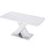 Table de salle à manger extensible carrée, surface blanche et base en acier, capacité de charge de 220 lb avec capacité de poids