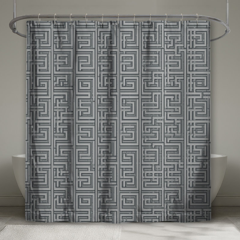 Labyrinth Maze Pattern Shower Curtains Extra Long, L 70 po x H 84 po