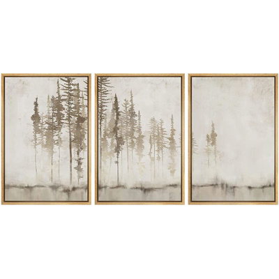 «Pastel Abstract Tree Subtle Neutral Modern Rustic Home Decor», reproduction d'art sur toile encadrée