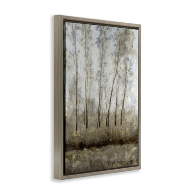 Art mural sur toile flottant noir clair Woodland Shimmering