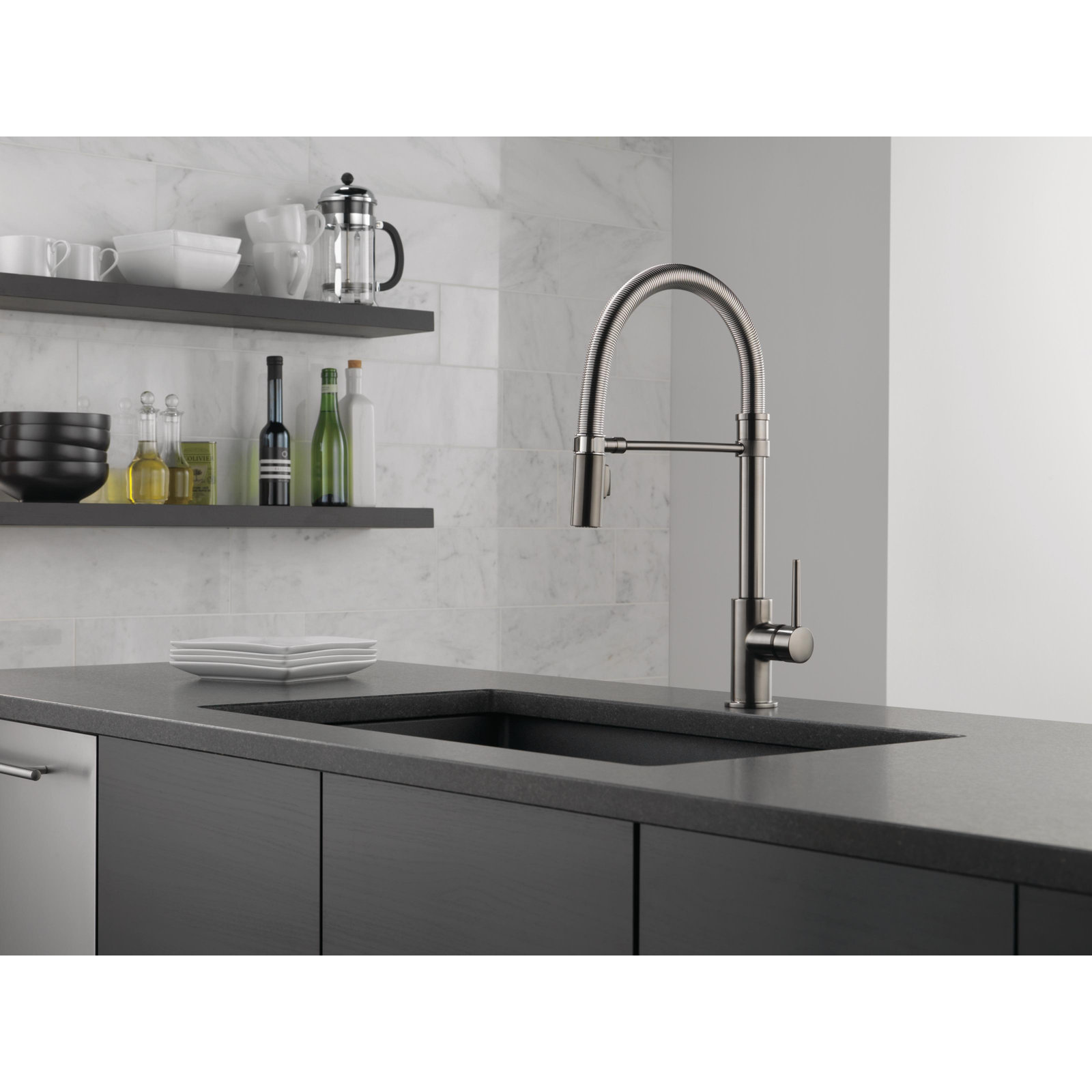 Trinsic Pro Commercial Pull-Down Faucet, Black Stainless