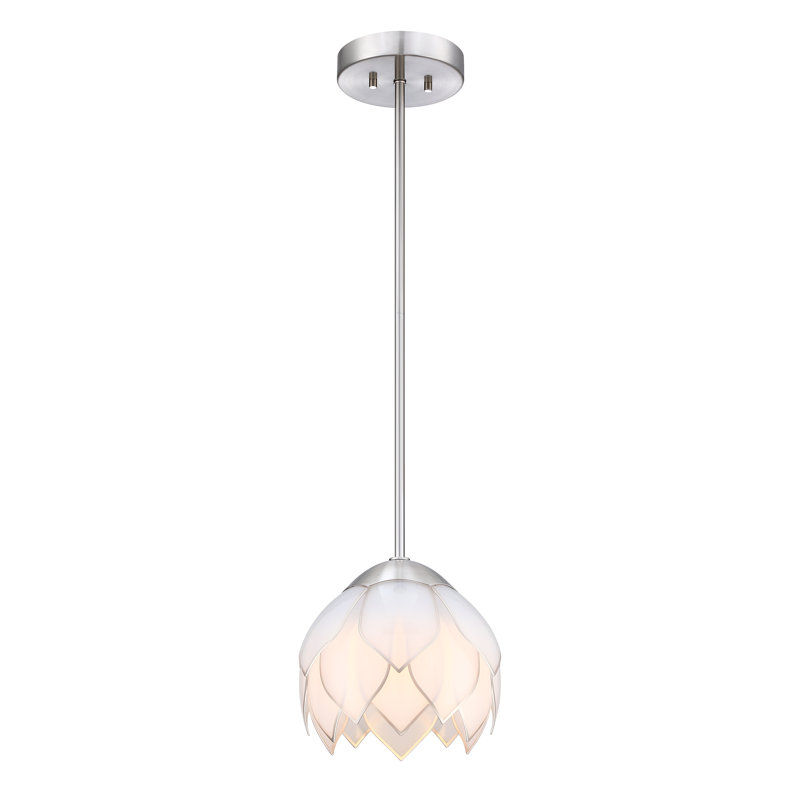 1 - Light LED Pendant, Burshed Nickel