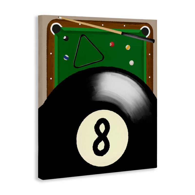 Table de billard et balles en toile, design par Jennifer Stith, H 30 po x l 24 po