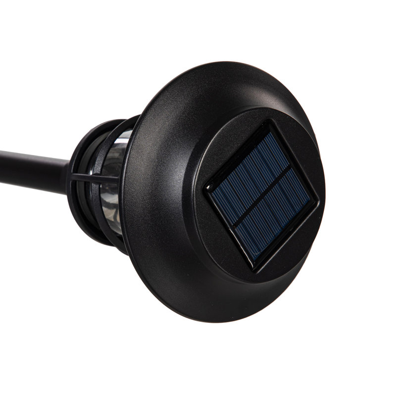 Black Solar Pathway Light Set of 4, Satin Black