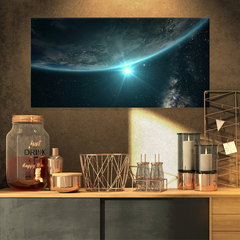 Sunrise in Space Landscape Canvas Print, 32" x 16"