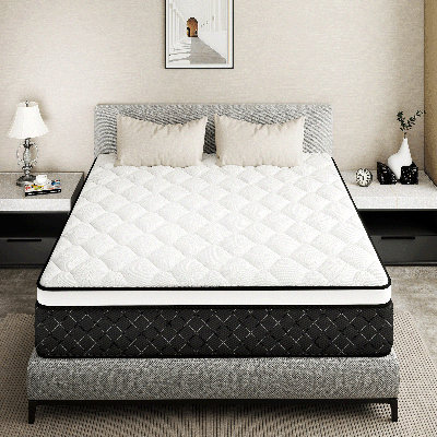 Medium Hybrid Mattress High Density Foam Layer Individually Pocketed Springs Motion Isolation Comfortable Sleep by Alwyn Home