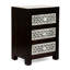Table d'appoint 3 tiroirs en noyer foncé