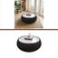 Table basse moderne en cuir fritté clair en forme de tambour pour les meubles de salon (chaque plateau possède un motif gris unique)-1811084886