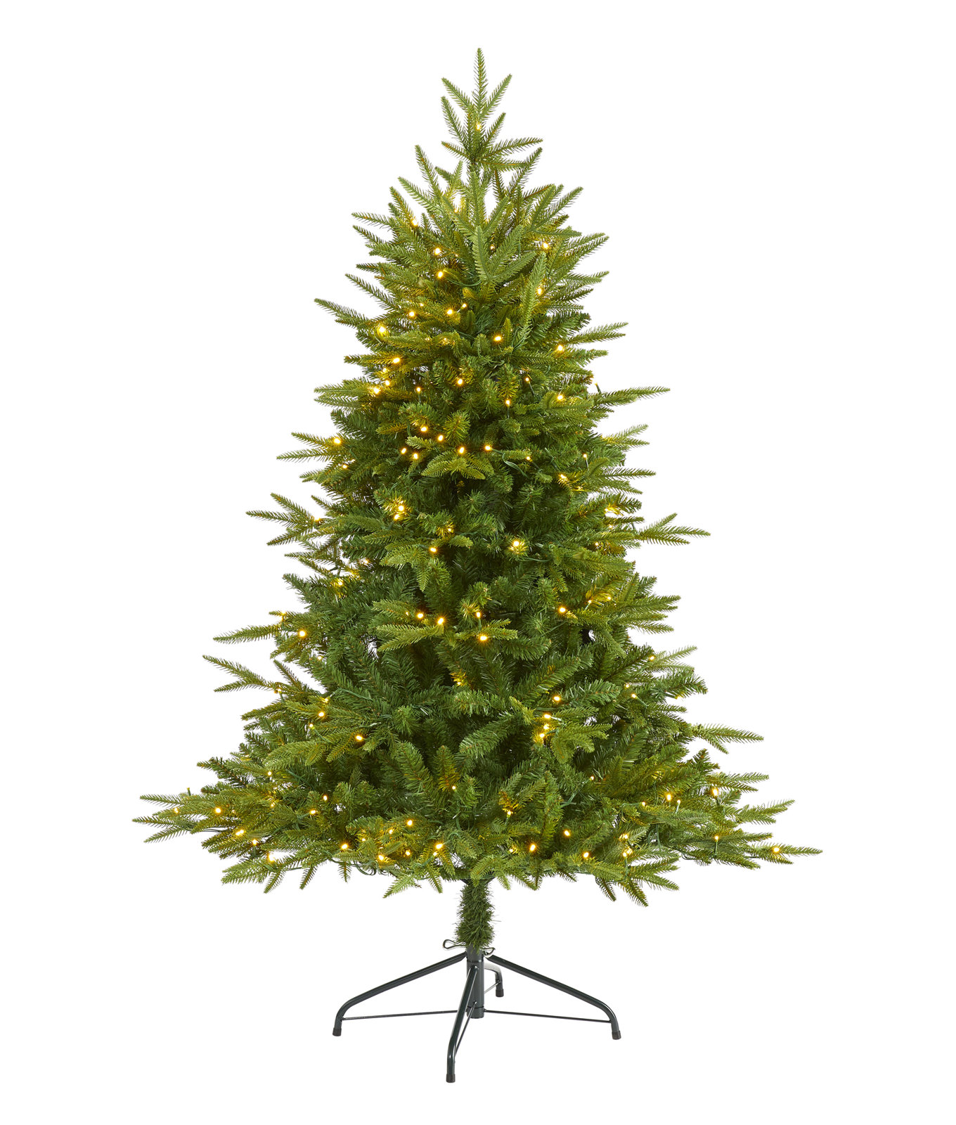 Green Lighted Artificial Fir Christmas Tree, 5' H